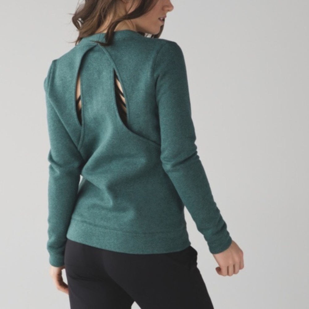 Lululemon Hunter Green Cutout Back Sweatshirt